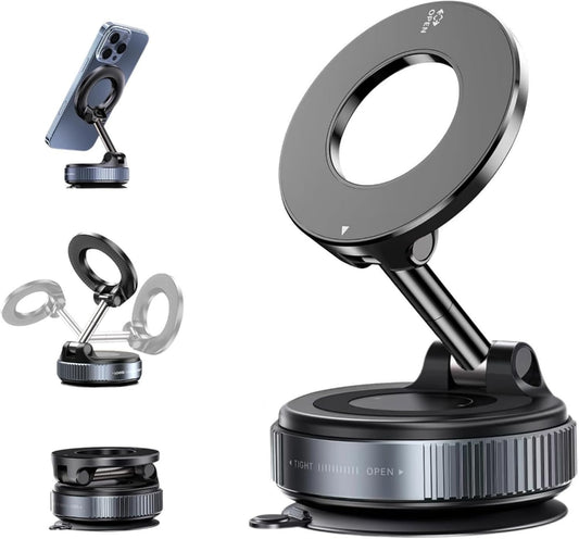 Luxury 360° Rotating Magnetic Phone Holder Stand for Car, Office Desk, Kitchen & Home – Adjustable Foldable Mobile Mount for Multi-Purpose Use