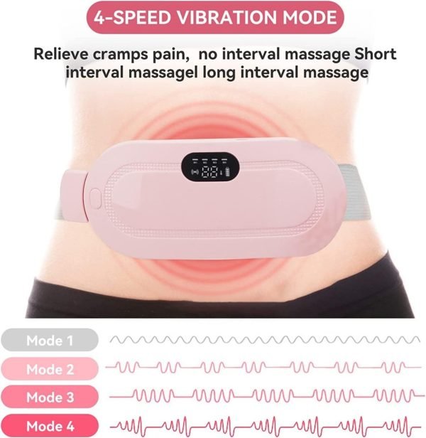 Period Cramp Relief Heating Belt – 3 Heat Levels & 4 Massage Modes