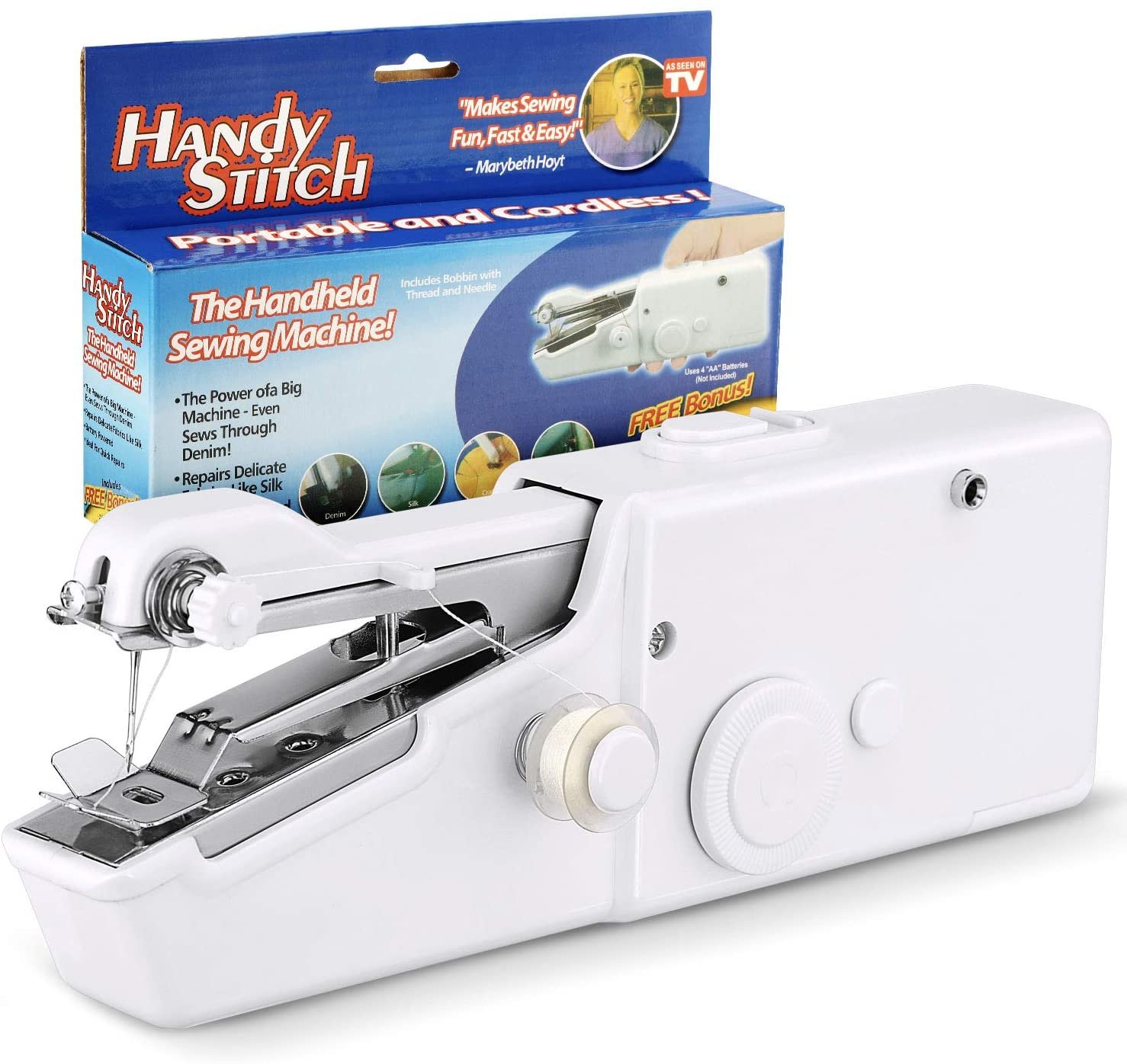 Handy Stitch Portable Sewing Machine – Cordless, One-Hand Use