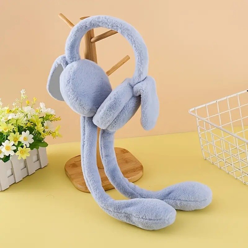 Jumping Rabbit Ears Winter Hat for Kids – Squeeze Paws, Ears Pop Up - Image 2
