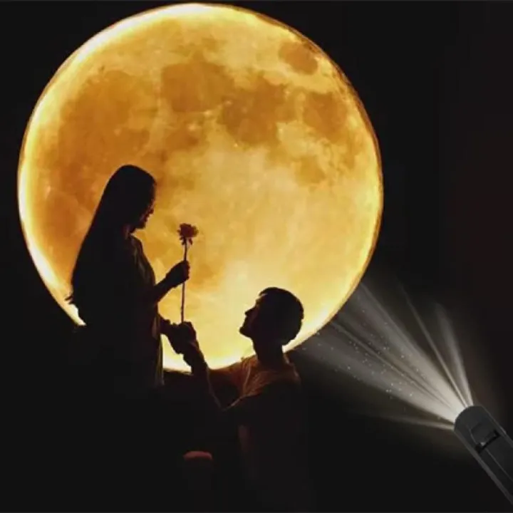 Moon & Earth Projector Lamp – USB, 360° Flexible Neck, 6 Slides - Image 2